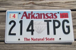 Arkansas State Official License Plate from All 50 USA State Official License Plate Collection Arkansas State Official License Plate