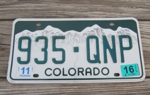 Colorado State Official License Plate from All 50 USA Official State License Plate Collection Colorado State Official License Plate