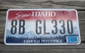 Idaho State Official License Plate from All 50 USA State Official License Plate Collection Idaho State Official License Plate
