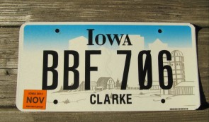 Iowa State Official State License Plate from All 50 USA State Official License Plate Collection Iowa State Official State License Plate
