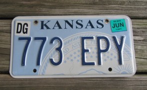Kansas State Official License Plate from All 50 USA State Official License Plate Collection Kansas State Official License Plate