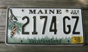 Maine State Official License Plate