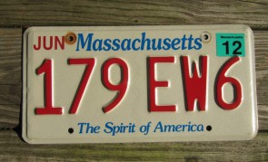 Massachusetts State Official License Plate