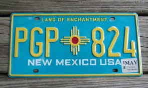 New Mexico State Official License Plate One of Two from All 50 USA States Official License Plate Collection New Mexico State Official License Plate ONe of Two
