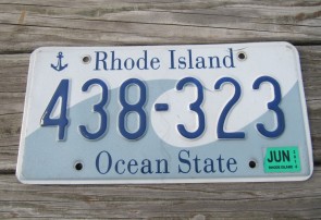 Rhode Island State Official License Plate