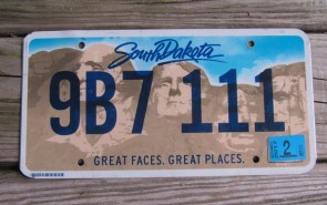 South Dakota State Official License Plate