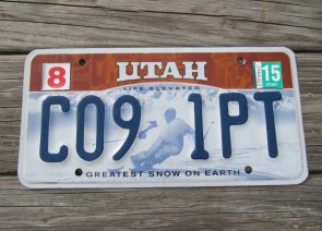 Utah State Official License Plate One of Three from All 50 USA State Official License Plate Collection Utah State Official License Plate One of Three