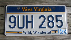 West Virginia State Official License Plate