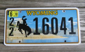 Wyoming State Official LIcense Plate from All 50 USA States Official License Plate Collection Wyoming State Official License Plate